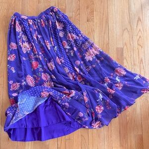 Purple Floral Maxi Skirt